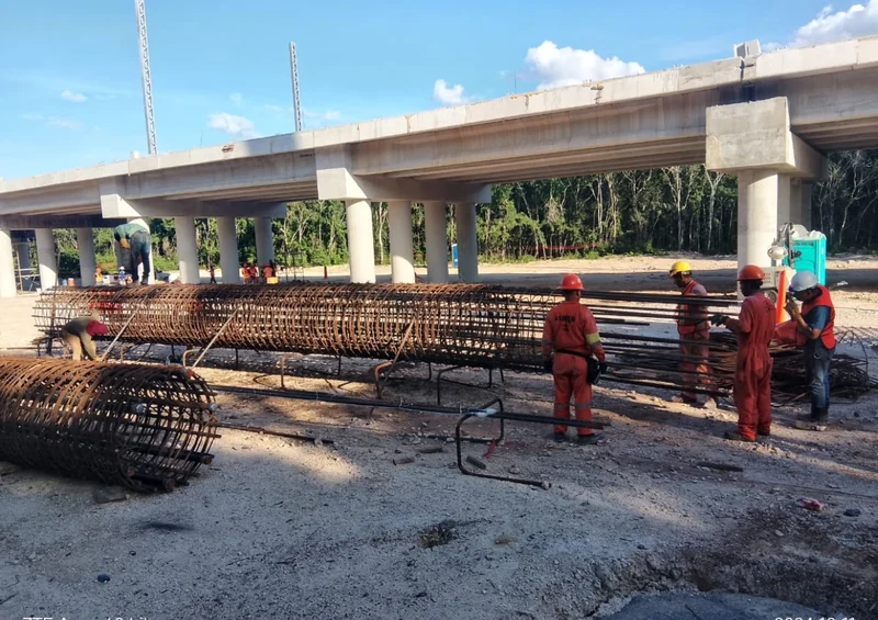 Reinforcement fabrication and assembly for the substructure · Tren Maya